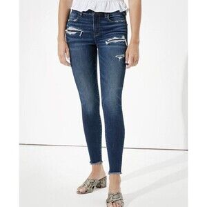 American Eagle Women's Next Level Stretch Jeggings Size 4 Short Dark Wash Jeans
